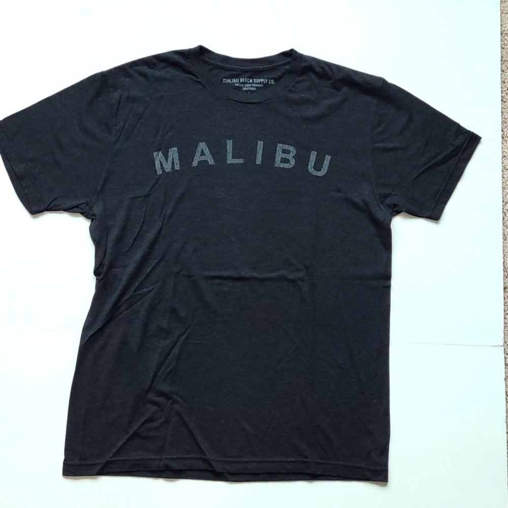 MALIBU BEACH. SUPPLY CO. Dark Gray Short Sleeve Tee
